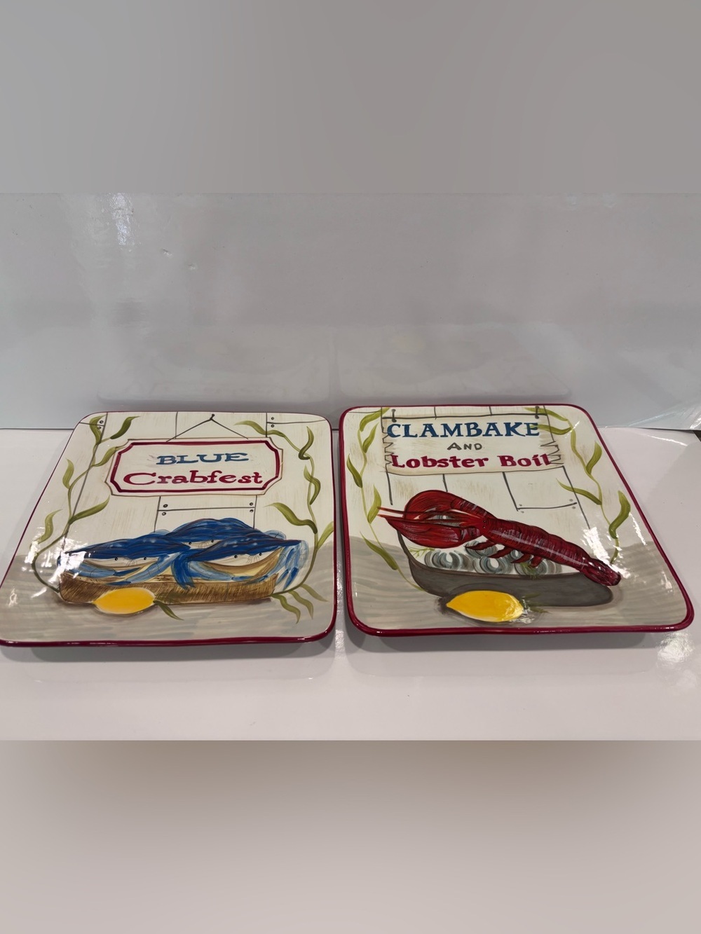 Certified international Kate McRostie coastal seafood plates - set of 2